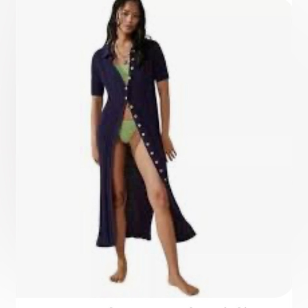 NWT‎ Free People Beach Riding Waves Navy Sweater Midi Dress size medium